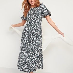 Old navy puff sleeve floral maxi dress